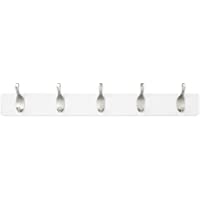 Amazon Basics AmazonBasics Wall Mounted Coat Rack-5 Modern Hook- White- Blanco- 1 unidad